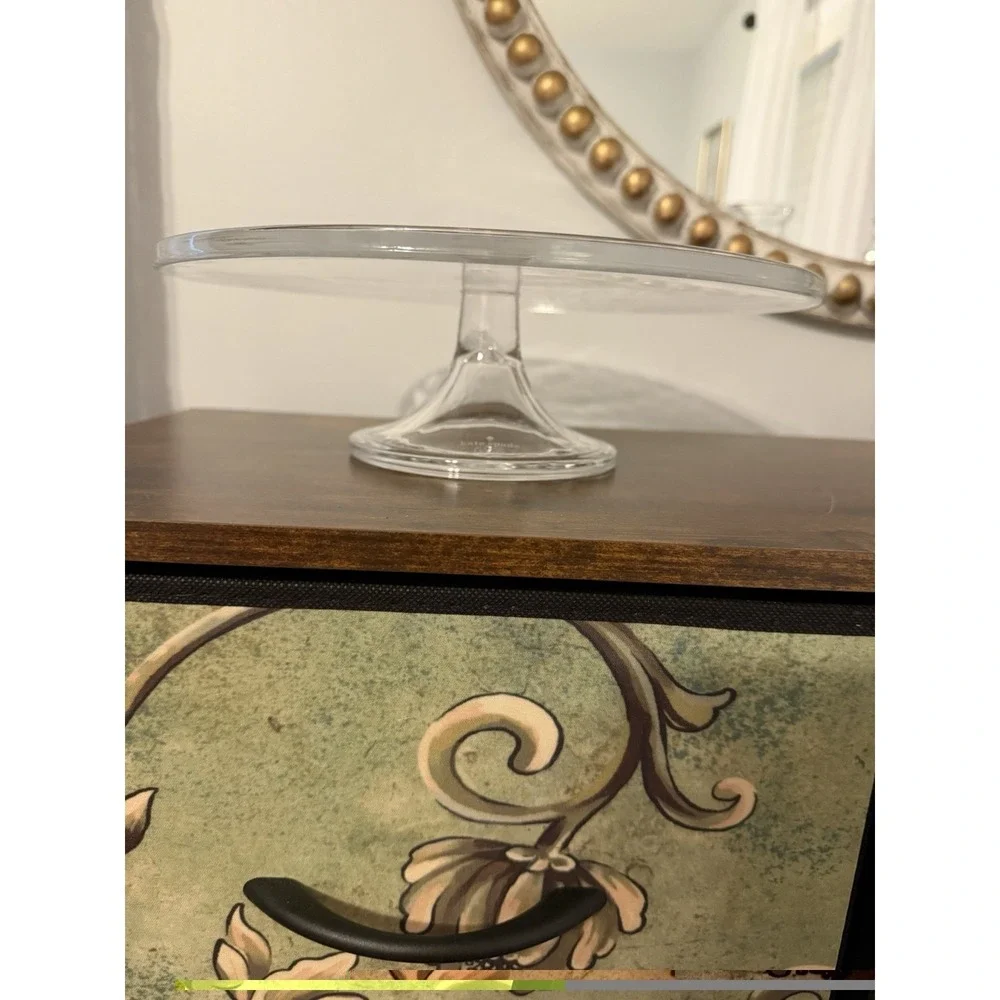 Kate Spade Lenox‎ Eat Cake For Breakfast Glass Cake Stand Pedestal 12